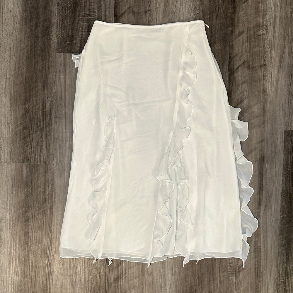 Wilfred Slim Fit Chiffon Midi Ruffle Raval Skirt - 2